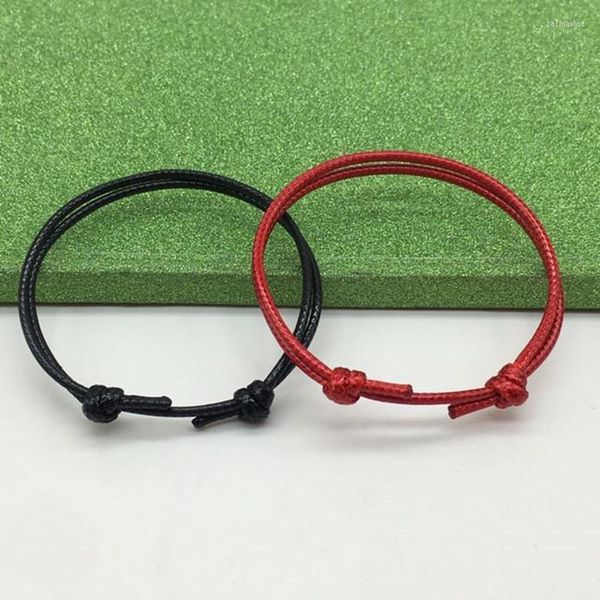 2 unids/set de pulsera de hilo rojo de la suerte fina Simple para mujer, joyería de moda, pulseras de pareja, regalos de cumpleaños, cadena de eslabones