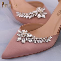 Pinces à chaussures en strass brillant, 2 pièces, accessoires de chaussures de fête de mariage, dernières boucles pour escarpins, Barrettes à cheveux