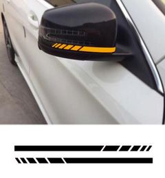 2 stks zijkant achteraanzicht spiegelstrepen sticker sticker voor Mercedes Benz W204 W212 W117 W176 editie 1 AMG Style7568032