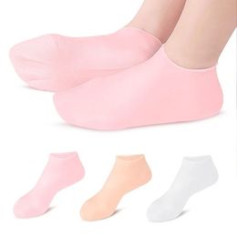 Chaussettes de soins des pieds en Silicone, 2 pièces, Anti-fissuration, Gel hydratant, peau morte craquelée, élimine la protection, soulagement de la douleur, outils de pédicure