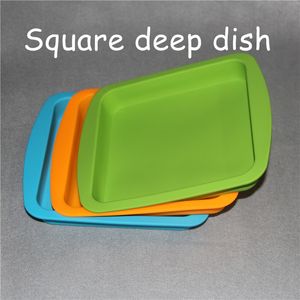 2 pièces plat de cire de silicone plateaux profonds forme carrée 8x8 100 récipient en silicone de qualité alimentaire plates-formes de concentré plateau en silicone carré