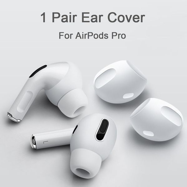 2pcs Écouteurs en silicone doux Couverture pour AirPods Ultra Thin Anti Slip Earphone Earps Protective Earbud Caps pour Apple Airpods Pro