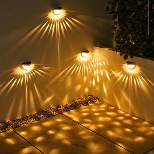 2 stks Solar 6LED Outdoor Nachtlamp Semicirkel Heklamp Zwart-wit Wandlamp Water Drop Trap Stap Lichten255U