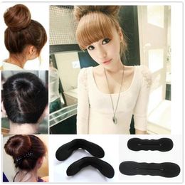 2 stks Spons Clip Foam Doughnut Haar Styling Bun Curler Tool Maker Ring Twist Nieuwe HQ # R91