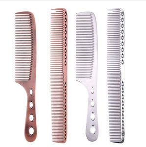 2pcs Stainless Steel Anti-static Hair Combs Pro Salon Hair Styling Hairdressing Carbon Hair Care Barbers Handle Brush