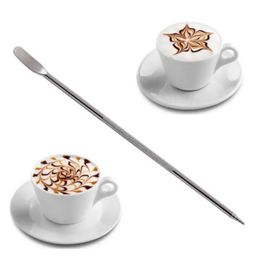 2 Pcs En Acier Inoxydable Café Art Aiguilles Stylo Barista Outil Pour Cappuccino Latte Espresso Décoration Café Art Aiguilles, Café Accessoires