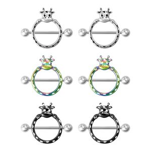 Anneau de mamelon en acier inoxydable, 2 pièces, Piercing, haltère, bouclier, couverture de barre, jeu Sexy pour adulte, bijoux de mamelon pour femmes, cadeau de poitrine