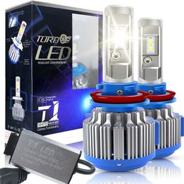 2 pièces T1 H4 Led voiture lumière H7 LED Canbus H1 H3 H11 880 9005 9006 phare TURBO 70W 7000lm Auto ampoule Automobiles phare 6000K