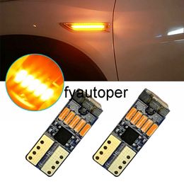 2 pièces T10 168 194 192 175 4014 LED côté marqueur voiture lumière décoration ampoules ambre Canbus sans erreur universel voiture extérieur produits