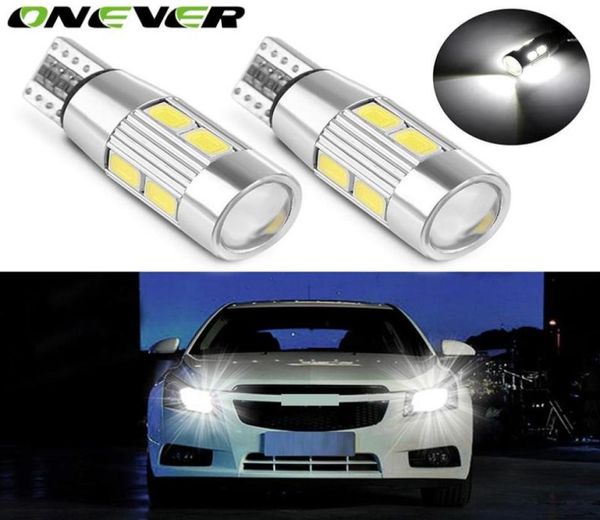 Ampoule à cale LED T10 W5W Canbus sans erreur, 2 pièces, 10 SMD 5630, haute puissance, feu antibrouillard pour stationnement de voiture, feu de dégagement automatique 12V9080525