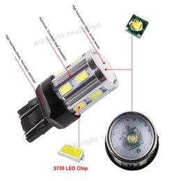 2PCS T20 W21 5W 7443 LED Witte LED Chip 12SMD 5730 Auto Remlichten Achteruitrijlicht Auto 7440 W21W Led-lampen DRL 12V5883862