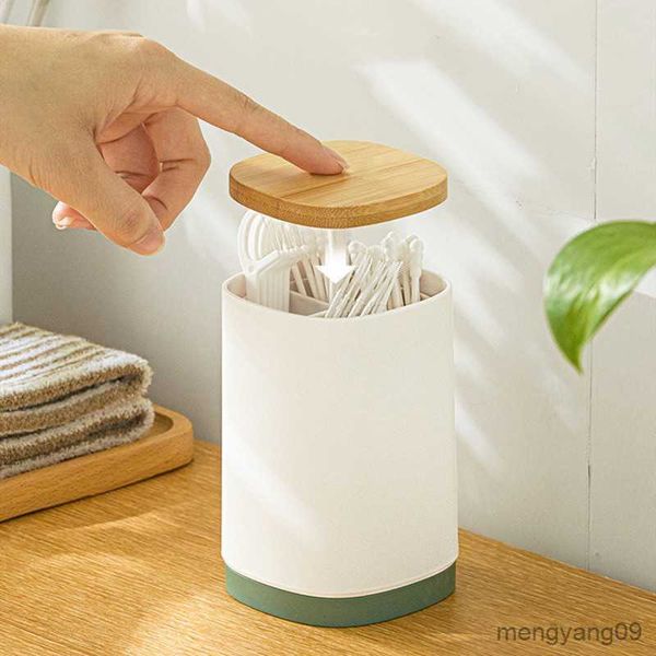 2pcs Porte-cure-dents Pop-Up Porte-cotons Porte-cure-dents Distributeur Case Q-Tips Holder Boîte de rangement Accueil Hôtel Décoration Conteneur R230802