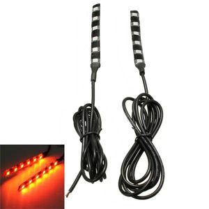 2pcs universel ambre 6 LED moto bande clignotant indicateur clignotant lumière