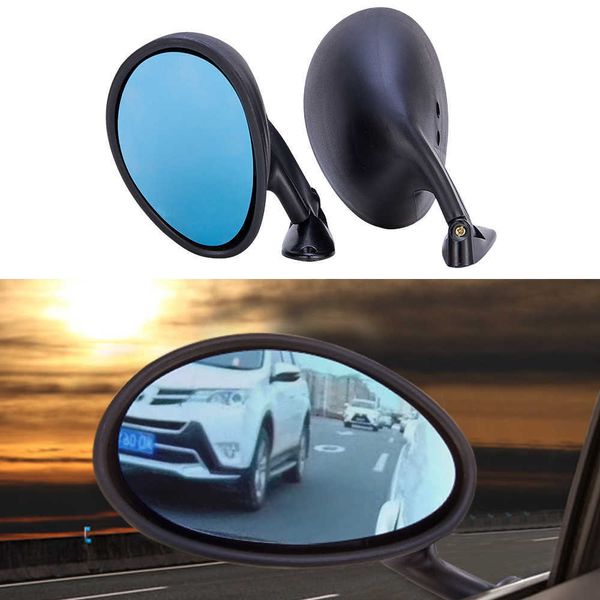 2 uds espejos laterales universales de cristal azul para coche espejo retrovisor para puerta Retro clásico