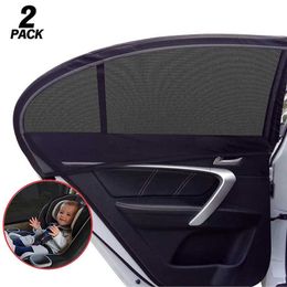 2 pièces universel voiture rideaux voiture fenêtre maille écrans crème solaire rideaux pare-soleil côté fenêtre arrière couverture UV Protection visière bouclier