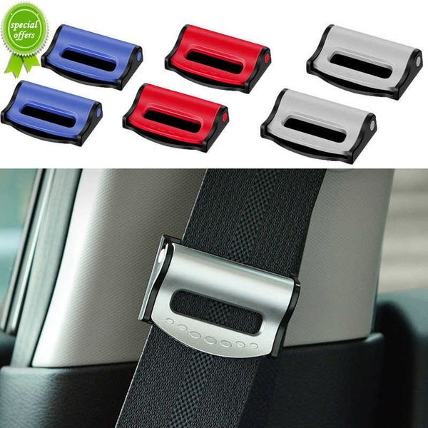 Clips universales para cinturones de seguridad de coche, 2 uds., hebilla de tope automático ajustable de seguridad, Clip de plástico, accesorios interiores de 4 colores, seguridad para coche