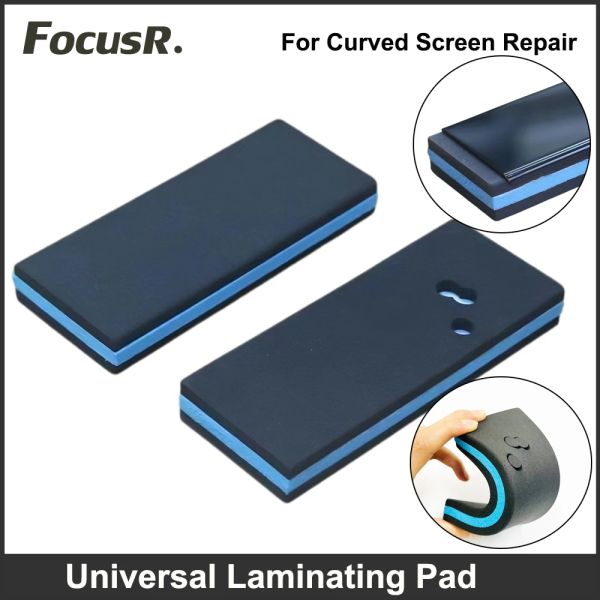 2 piezas de pantalla curva universal OCA Lamination Mat para Samsung Huawei Xiaomi OnePlus Repair Double Side Sponge Black Pad Black