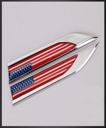 2 Stuks Usa Voor De Amerikaanse Vlag Motoren Blade Decal Landmark 3D Logo Emblemen Badge Auto Metalen Stickers4200816