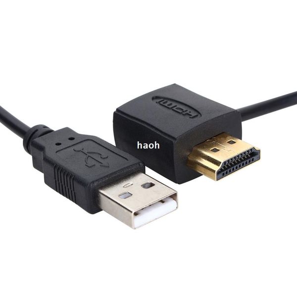 2 uds USB 2,0 HD conector adaptador macho a hembra 0,5 M Cable conector de cargador Cable de alimentación para ordenador portátil Universal