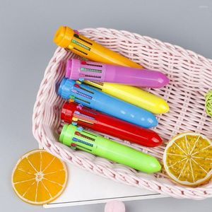 2pcs stylo à bille utile sortie d'encre stable de poussée couramment colorée largement utilisée