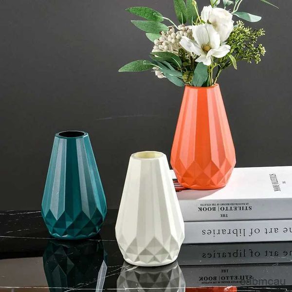 2 pièces Vases Vase à Fleurs Design géométrique Porte-Fleurs Surface Lisse Vase Nordique élégant pour Table décoration de la Maison décoration de fête de Mariage