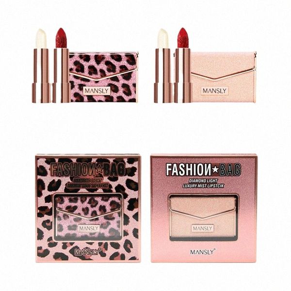 2pcs Veet Bag Style Soyeux Mat Rouge À Lèvres Maquillage Set Kit Cosmétique Multiccolor, Costume De Couleur Pour Les Lèvres Nutritives, Facile À Porter Baume À Lèvres G1kH #