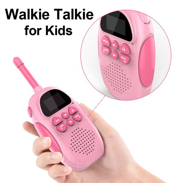 Walkie Talkie para niños, 2 uds., 22 canales, 2 vías, Radio inalámbrica, juguetes con linterna LCD retroiluminada para niños