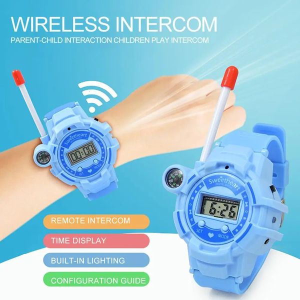 2 uds Walkie Talkies relojes para niños Radios bidireccionales interfono teléfono juguete 240118