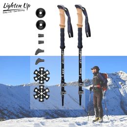2pcs Stick Walking Trekking Polonais Telescopic Baton nordique Aluminium Camp de ski de ski