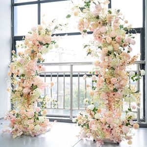 2pcs Décoration de mariage plante de fleurs artificielles rotin stand bienvenu ballon arc accessoires de mariage en métal fond de baptême fond 246z