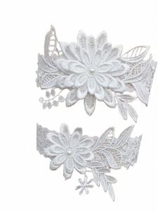 2pcs mariage jarreter broderie floral Garters sexy femmes / femmes / mariée bague de cuisse nuptiale Boucle d'anneau de jambe 73f5 #