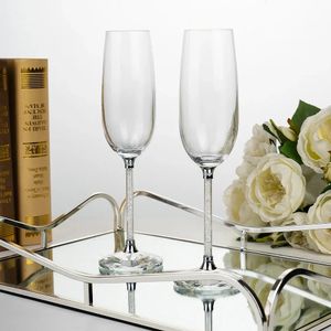 2 stuks Bruiloft Glazen Set Europese Stijl Diamant Wijnglas Champagne Fluit Glazen Beker Voor Valentijnsdag Party Geschenken 240320