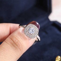 2 stks trouwringen 925 sterling zilveren ring voor vrouwen stijlvol glanzende aaaa zirkon ring stijlvolle zilveren sieraden jubileum cadeaubbelasting ring