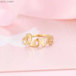 Anillos de boda de 2pcs dotifi nueva moda venta caliente hermosa 316l anillo de acero inoxidable hembra simple lindo anillo de amor joyería