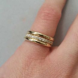 2 stks trouwringen Huitan 2020 Nieuwe mode trouwring voor vrouwen micro verharde cubiz zirkoon vingerringen vrouwelijke verloving sieraden accessoires