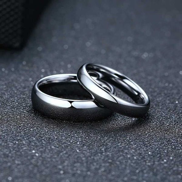 2pcs bagues de mariage LETAPI Couleur argentée en or hautement poli 100% tungstène en carbure de fiançailles pour hommes