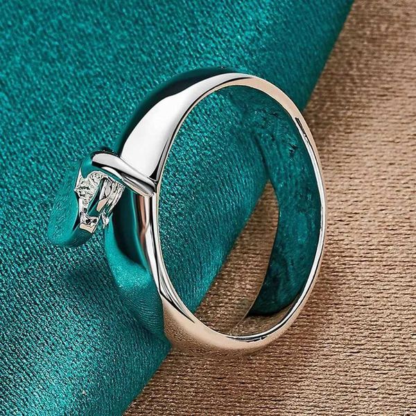 Anillos de boda de 2 por ciento anillo de dedo de color plateado para mujeres anillo de pareja colgante de corazón para amantes tamaño 6-10 plate siltle joyas de tendencia anillos de compromiso