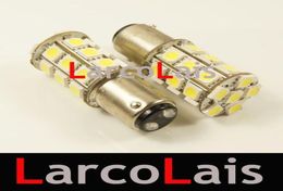 2pcs White 27 LED 1157 BAY15D 5050 Car Turn Brake Reverse Tail Singal Indicator Light Bulb Lamp4689997