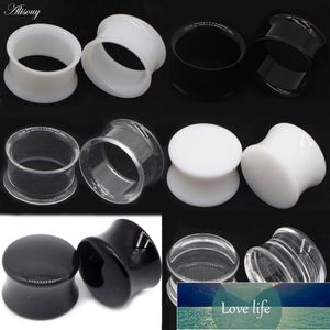 2pcs White Black Transparent Acrylic Ear Tunnel Plug Ear Gauges Piercing Double Curved Saddle Expander Stretcher Body Jewelry