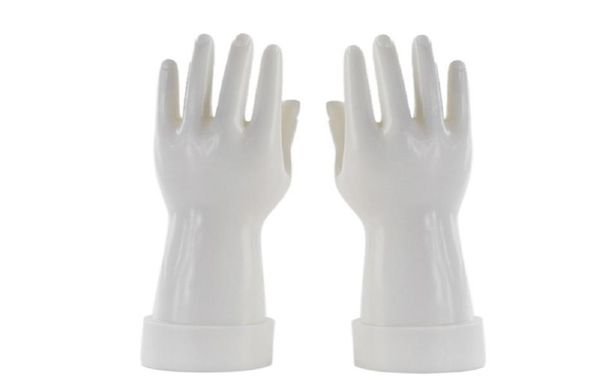 2pcs White Mannequin Hand Jewelry Nail Showcase de reloj Guantes de pulsera Mujeres Mujeres de soporte derecha izquierda Mannequín 28036453