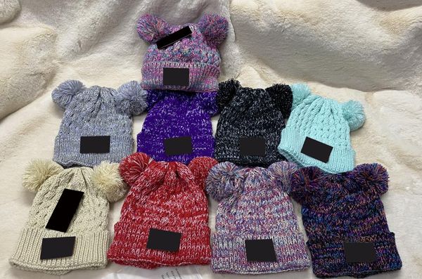 2 piezas Invierno mujer Sombreros hombre Viaje niño niñas Moda adulto Gorros tamaño adulto y niño Skullies Chapeu Gorras Algodón Gorra de esquí niña rosa3528879