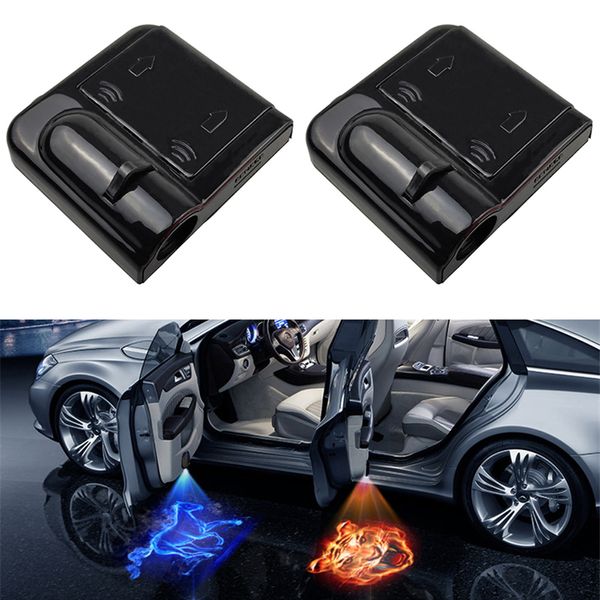 2 pièces sans fil porte de voiture bienvenue Logo lumière projecteur LED Laser Logo fantôme ombre lampe veilleuse voiture accessoires pour Nissan