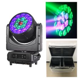 2 pièces avec étui extérieur étanche Lyre lavage LED Pixel fleur effet 19x40w oeil d'abeille rgbw 4in1 lavage zoom LED faisceau lumineux à tête mobile