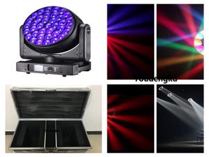 Lumière de scène parfaite avec flycase, 37x40W RGBW 4 en 1, Zoom K20, grand œil d'abeille 1550W, faisceau de lavage LED, lumière à tête mobile, 2 pièces