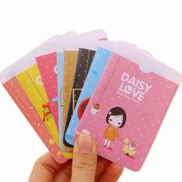 2pcs porte-cartes de crédit pour femmes en plastique Fi mignon femme carte de busin couverture sac cas pour carte d'étudiant bus ID porte-badge 91hd #
