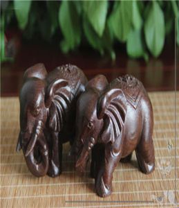 2pcs Colging de sculpture en bois Rawdenim Elephant 6cm Ornements en bois meubles Articles 2164755