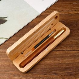 Boîte à stylos en bois 2 pièces, étuis en bois, mallette de rangement pour crayons de bureau pour étudiants, emballage cadeau