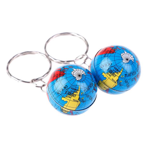 2 pièces carte du monde Globe porte-clés bijoux terre Globe art pendentif porte-clés cadeau G1019