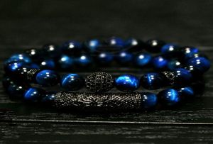 2pcset Natural Tiger Eye Pearl Perles Bracelet Set Jewelry for Men and Women Material Material Accessoires de bracelet