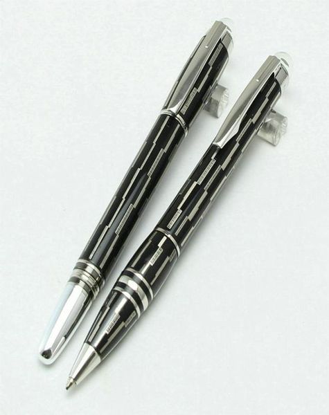 2PCSLOT CLASSIQUE STARWAIKERS BLACK METAL ROLERBALL PENS BALLPOINT PORT AVEC MONTE BRANDS NUMÉRO OPTION DE SERIE